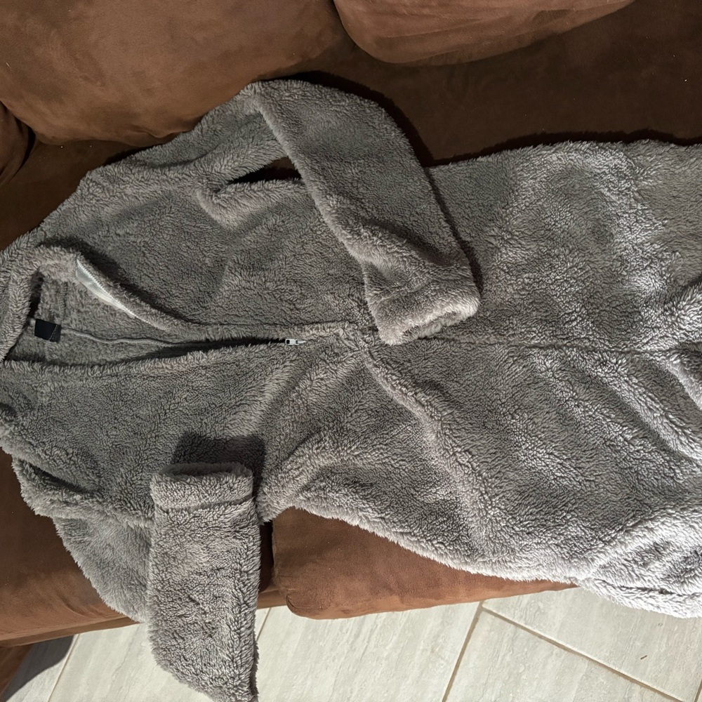 SHEIN Soft Gray Fleece Romper